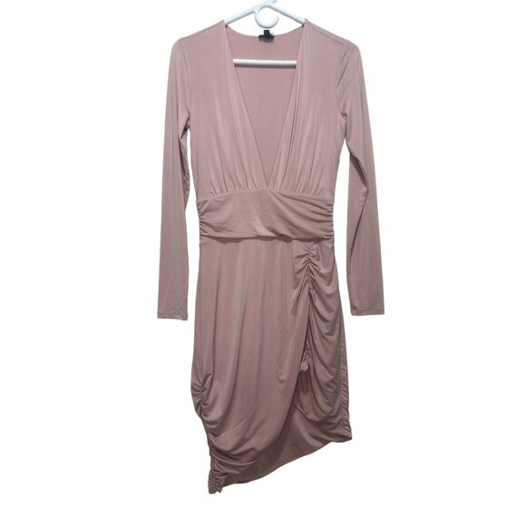 NBD Revolve Coco Mini Dress Womens Small Pink Ruched Long Sleeves Bodycon Party - Picture 4 of 16